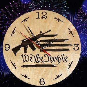 We The People Wall Clock Clock,Rustic USA Clock,Patriotic
